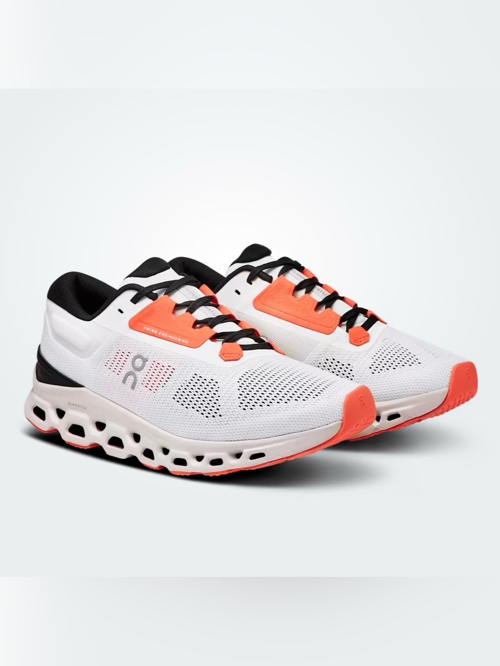 On Running Men's Athletic Shoes in White, Orange & Black